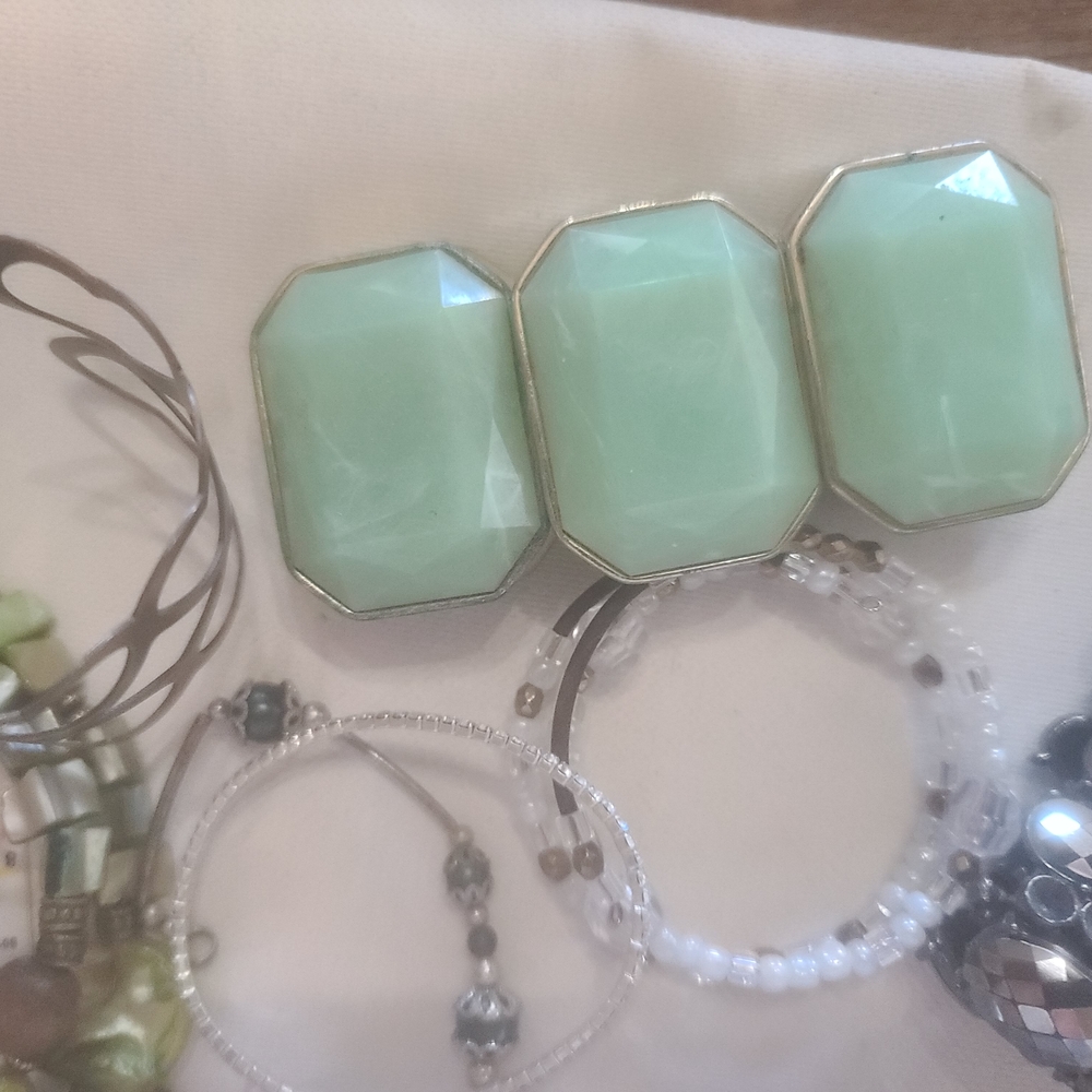 Elegant Mint Green Statement Earrings